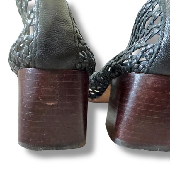 Loeffler Randall Imogene Black Woven Block-Heel Pumps Women's Size 9.5 Designer - Picture 9 of 13